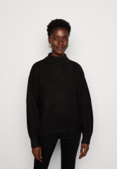 Tommy Hilfiger PUFF SLEEVE MOCK-NECK SWEATER Jumper black СВИТЕР С ПЛОСКИМ РУКАВОМ И ВЫРЕЗОМ Джемперы черный