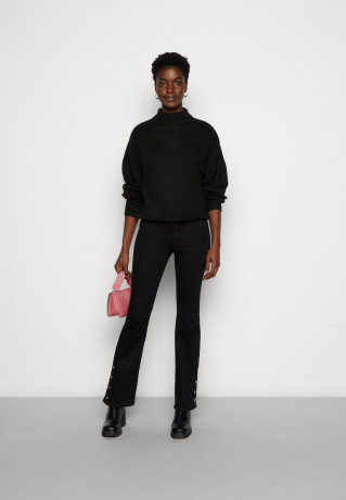 Tommy Hilfiger PUFF SLEEVE MOCK-NECK SWEATER Jumper black СВИТЕР С ПЛОСКИМ РУКАВОМ И ВЫРЕЗОМ Джемперы черный