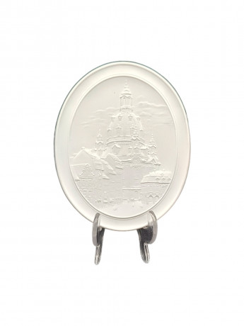 Плакетка декоративная подвесная Meissen "Здание в Мейссене", бисквитный фарфор, 16 х 13 см, Германия, 1960-70гг.