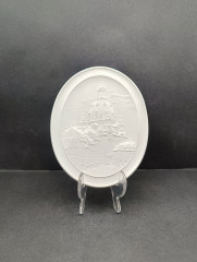 Плакетка декоративная подвесная Meissen "Здание в Мейссене", бисквитный фарфор, 16 х 13 см, Германия, 1960-70гг.