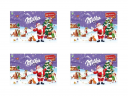 Milka Adventskalender 200g x 4 stk 2025 Адвент-календарь, 24 сладких сюрприза, 38см х 25см, 200 грамм х 4 упаковки