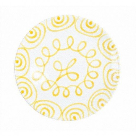 Gmundner Keramik Gmundner Keramik Gelbgeflammt Speiseteller Cup d: 28 cm / h: 2,6 cm Gmundner керамическая желтая чашка с пламенем для обеденной тарелки d: 28 см / высота: 2,6 см