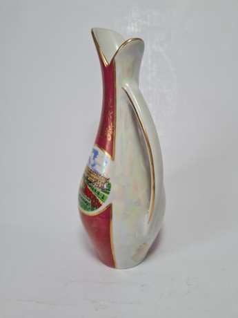 GVD BAVARIA Фарфоровая ваза-кувшин с позолотой "Королевский замок", 19см, Германия, 1970-80гг.