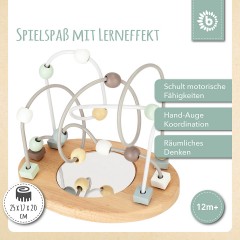 bieco Motorikwurfel Motorikschleife Lernspielzeug Holz Wurfel Motorik Spielzeug Baby Motorikwurfel Куб моторных навыков Кубик двигательных навыков Петля Обучающая игрушка Деревянный куб Двигательные навыки Игрушка Детский куб моторных навыков