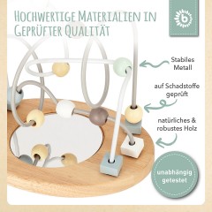 bieco Motorikwurfel Motorikschleife Lernspielzeug Holz Wurfel Motorik Spielzeug Baby Motorikwurfel Куб моторных навыков Кубик двигательных навыков Петля Обучающая игрушка Деревянный куб Двигательные навыки Игрушка Детский куб моторных навыков