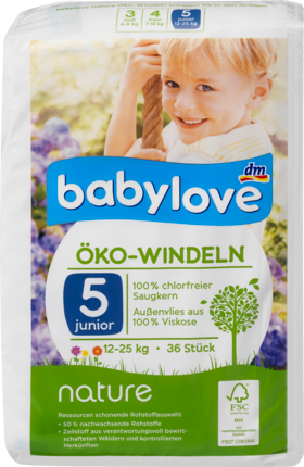 babylove nature Öko-Подгузники Размер junior, 12-25kg, 36 шт