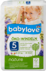 babylove nature Öko-Подгузники Размер junior, 12-25kg, 36 шт