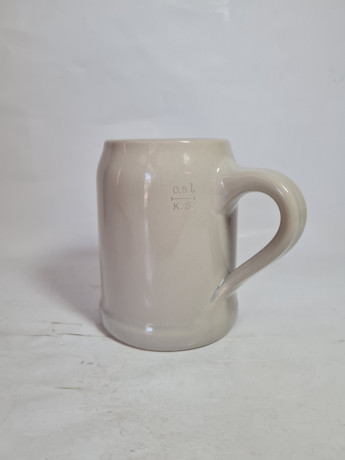 Немецкая пивная кружка винтажная W.Germany с изображением ворот Порта-Нигра в Трире, керамика, 0.5 л, 14 см, Германия, 1960-70гг.