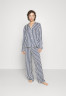 Tommy Hilfiger SATIN LONG SLEEVE PJ SET Pyjamas desert sky АТЛАСНАЯ ПИЖА С ДЛИННЫМИ РУКАВАМИ Пижамы небо пустыни