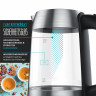 Arendo Arendo Wasserkocher, 1,7 l, 2200 W, Edelstahl, Glaswasserkocher, automatische Abschaltung, Kalkfilter, LED silberfarben Чайник Arendo 1,7 л, 2200 Вт, стеклянный чайник из нержавеющей стали, с автоматическим отключением, фильтром от накипи, светодио
