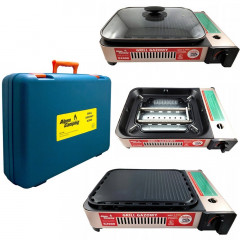Alpen Camping Alpen Camping Gaskocher 2in1 Gas Kocher Campingkocher + Grillplatte Gasgrill Outdoor Camping Kocher  Газовая плита Alpen для кемпинга, газовая плита 2-в-1, походная плита + гриль, газовый гриль, уличная походная плита