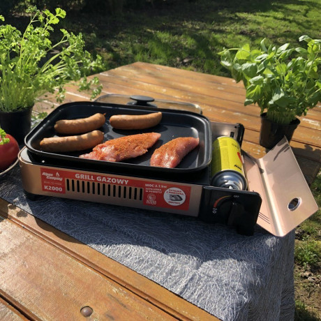 Alpen Camping Alpen Camping Gaskocher 2in1 Gas Kocher Campingkocher + Grillplatte Gasgrill Outdoor Camping Kocher  Газовая плита Alpen для кемпинга, газовая плита 2-в-1, походная плита + гриль, газовый гриль, уличная походная плита