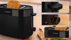 BOSCH BOSCH Toaster MyMoment TAT2M123, 2 Schlitze, fur 2 Scheiben, 950 W, integrierter Brotchenaufsatz, Auftaufunktion, Brotzentrierung, AutoOff  Тостер BOSCH MyMoment TAT2M123, 2 слота, на 2 ломтика, 950 Вт, встроенная насадка для хлеба, функция размороз