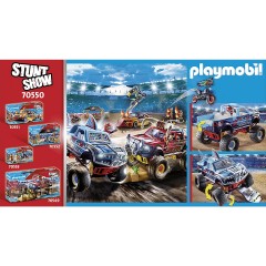 PLAYMOBIL 2er Set: 70550 Stuntshow Monster Truck Shark + 70549 Stuntshow Monster Truck Horned Набор из 2 предметов: 70550 Акула-монстр-шоу с трюками + 70549 Рогатый монстр-трак с трюками