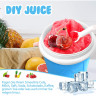 NUODWELL NUODWELL Smoothie-Maker Slush Becher, Slushy Squeeze Cup, Smoothie Maker mit Strohhalm Loffel Blau NUODWELL Smoothie Maker Slush Cup, Slushy Squeeze Cup, Smoothie Maker с соломенной ложкой