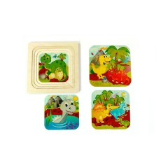 HESS Holzspielzeug Schichtpuzzle Dinosaurier Деревянный игрушечный динозавр-головоломка