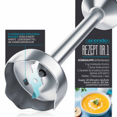 Arendo Arendo Stabmixer, 1000 W, Edelstahl Stabmixer Purierstab Handmixer stufenlose Regelung  Ручной блендер Arendo, 1000 Вт, ручной блендер из нержавеющей стали, стержень Purier ручной миксер бесступенчатое управление
