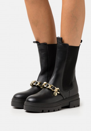 Tommy Hilfiger MONOCHROMATIC CHELSEA BOOT CHAIN Platform boots black MONOCHROMATIC CHELSEA BOOT CHAIN - Ботинки на платформе черный