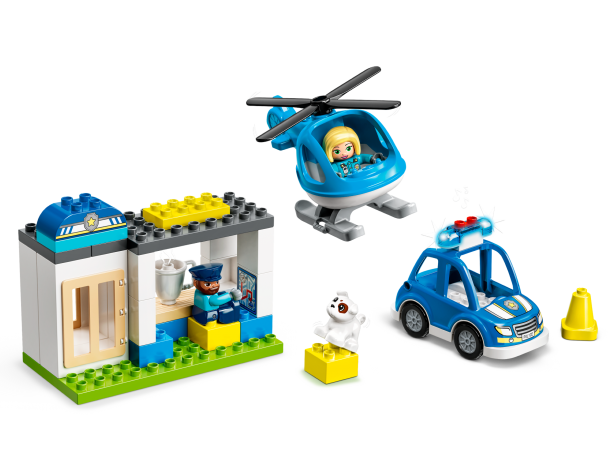 Lego Polizeistation mit Hubschrauber Полицейский участок с вертолетом