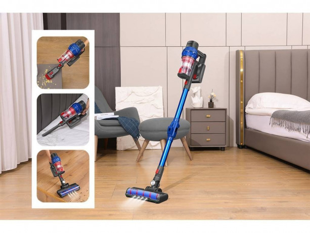 SWISS PRO+ SWISS PRO+ Akku-Bodenstaubsauger Flexibler Staubsauger Beutellos 250W LED Holzboden Teppiche Tierhaare, 250,00 W SWISS PRO+ Беспроводной пылесос с канистрой Гибкий пылесос без мешка 250 Вт со светодиодной подсветкой Деревянные напольные ковры