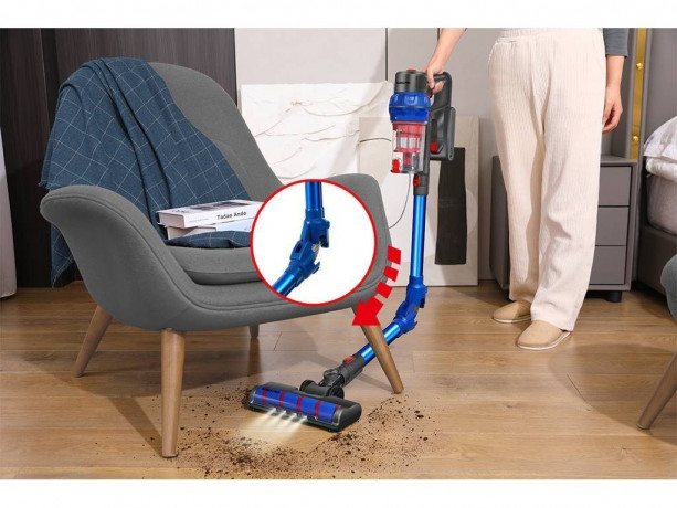 SWISS PRO+ SWISS PRO+ Akku-Bodenstaubsauger Flexibler Staubsauger Beutellos 250W LED Holzboden Teppiche Tierhaare, 250,00 W SWISS PRO+ Беспроводной пылесос с канистрой Гибкий пылесос без мешка 250 Вт со светодиодной подсветкой Деревянные напольные ковры