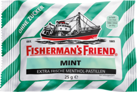 Fisherman's Friend Mint Фишерманс Френд Конфеты Мята без сахара, Коробка 24 шт. x 25 г