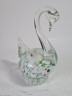 Фигурка винтажная Murano Glas "Лебедь", прозрачное стекло с яркими вкраплениями, 12 см, Италия, 1960-70гг.