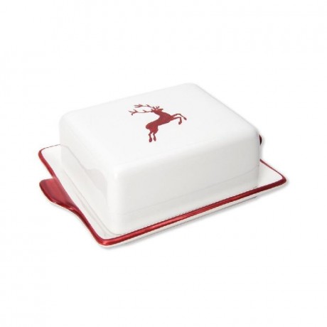 Gmundner Keramik Gmundner Keramik Bordeauxroter Hirsch Butterdose 125 g Gmundner Ceramics Блюдо с маслом бордо из красного оленя 125 г
