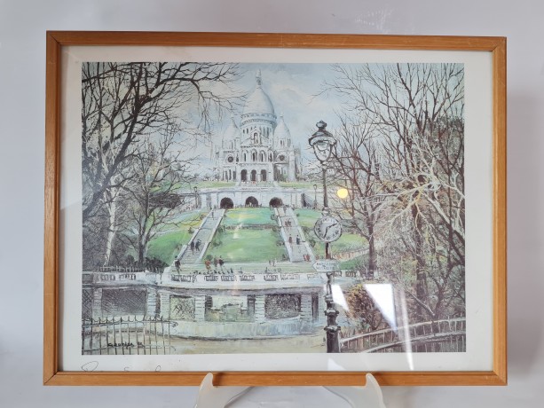 Georges B. Картина в раме "Парижский собор", 41.5см x 32см, 1970-80гг.