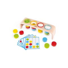 Janod Essentiel Sortieren der Farben Lernspiel aus Holz Babys und Kleinkinder Erlernen von Farben und Feinmotorik Farbe auf Wasserbasis Ab 2 Jahren Essentiel Сортировка цветов Развивающая деревянная игра Младенцы и малыши Учим цвета и мелкую моторику Крас