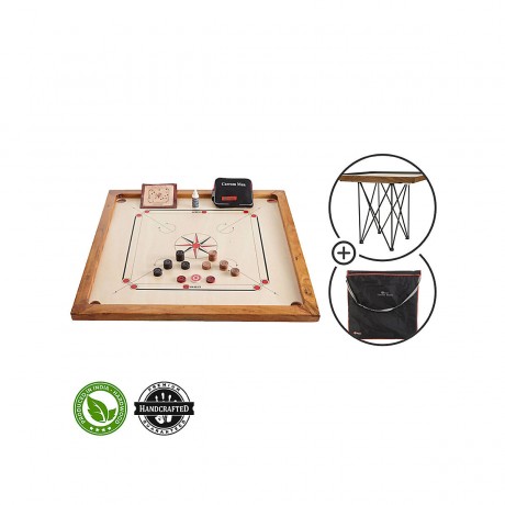 UBERGAMES Karromspiel Karrom Complete Set Игра Карром полный набор: доска, подставка, сумка, фишки, модель UG705or