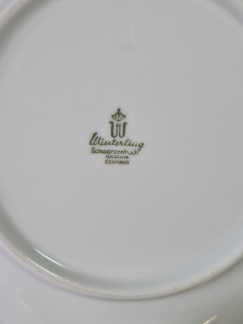 Чайное трио винтажное Winterling Schwarzenbach Bavaria с золотистым орнаментом, фарфор, Германия, 1970-80гг.