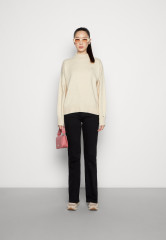 Tommy Hilfiger PUFF SLEEVE MOCK-NECK SWEATER Jumper heathered oatmilk СВИТЕР С ПЛОСКИМ РУКАВОМ И ВЫРЕЗОМ Джемперы овсяное молоко