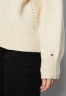 Tommy Hilfiger PUFF SLEEVE MOCK-NECK SWEATER Jumper heathered oatmilk СВИТЕР С ПЛОСКИМ РУКАВОМ И ВЫРЕЗОМ Джемперы овсяное молоко