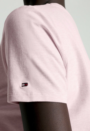 Tommy Hilfiger SIGNATURE FROSTED LOGO Print T-shirt classic pink heather SIGNATURE FROSTED LOGO Футболка с принтом классический розовый вереск