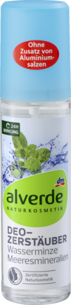 alverde NATURKOSMETIK Deozerstäuber Wasserminze Дезодорант Аэрозоль  Водяная линия Морские минералы, 75 мл