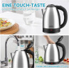 HOMELUX HOMELUX Wasserkocher Edelstahl 1.8l, 1500w Electric Kettle Mit Filter, Kessel Bpa-Frei, 1.8 l, 1500,00 W, Abschaltautomatik, Ideal FuR Tee, Kaffee, Babynahrung  Чайник HOMELUX нержавеющая сталь 1,8л, 1500Вт, электрочайник с фильтром, чайник без BP