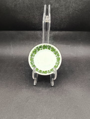 Блюдце винтажное Meissen, зеленый растительный декор, фарфор, 8 см, Германия, 1970-80гг.