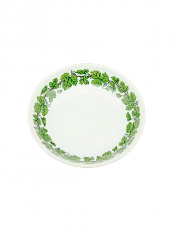 Блюдце винтажное Meissen, зеленый растительный декор, фарфор, 8 см, Германия, 1970-80гг.