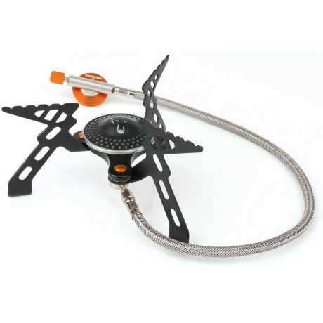 FOX International FOX International Gaskocher Fox Cookware Compact 3000 Stove Gaskocher Campingkocher, Kompakter und robuster Gaskocher, Verstellbare Flammenstarke, Manuelle Zundung, Leistung: 10236 BTU (3000W), Gewicht: 215g, Passend fur EN417, Butane-Pr