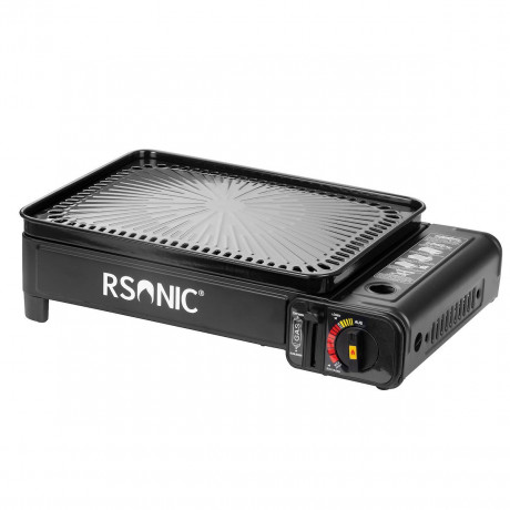 Mianova Mianova Gaskocher Campingkocher Tischgrill Gas Grill im Koffer, 4 Spiesse + Rost Platte Grillplatte Outdoor BBQ Barbecue Tisch Camping Herd Kocher Notfall Campingherd Notfallkocher Газовая плита Mianova, походная плита, стол-гриль, газовый гриль