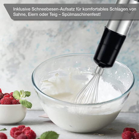 Lebenlang Lebenlang Stabmixer Stabmixer Purierstab Set Mixer Edelstahl Hochwertig 2 Jahre Garantie, 1000,00 W  Ручной блендер на всю жизнь, ручной блендер, набор стержней Purier, миксер из нержавеющей стали, высокое качество, гарантия 2 года, 1000,00 Вт