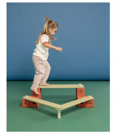 MODU Balance Track orange, Балансирующий набор детский развивающий конструктор 17 элементов, баланс борд для детей 3+, моторика и координация, до 80 кг, оранжевый