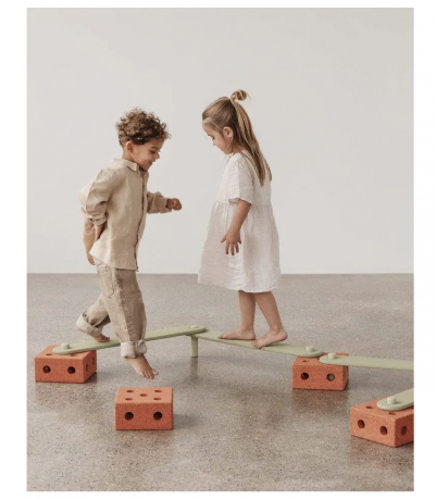 MODU Balance Track orange, Балансирующий набор детский развивающий конструктор 17 элементов, баланс борд для детей 3+, моторика и координация, до 80 кг, оранжевый