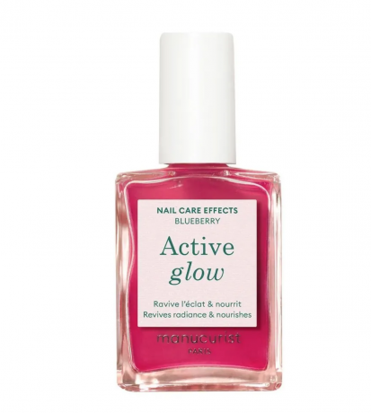 Manucurist Active Glow  Blueberry 2st Уходовый лак для ногтей с эффектом сияния и укрепления, 15 мл x 2шт
