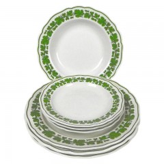 Meissen Meissen  'Neuer Ausschnitt - Voller gruner Weinkranz weisser Rand' Teller 9-tlg. Meissen "New Cut - Полный зеленый винный венок с белым краем" Тарелка 9 предм.