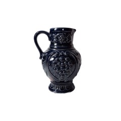DDR Wine Керамический кувшин синий "Гроздь винограда", 20см х 15 см, 1970-80гг.