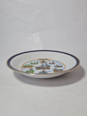 Декоративная тарелка винтажная Winterling Kirchenlamitz с изображением достопримечательностей г. Гамбург, 22 x 4 см, Германия, 1960-70гг.