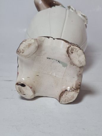 Кувшин Bassano с розовым цветком в бежево-коричневых тонах, фарфор, 28 см, Италия, 1960-70гг.