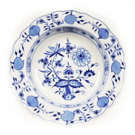 Meissen Meissen Zwiebelmuster kobaltblau - weisser Rand Suppenteller 22 cm Мейсен луковый узор кобальтово-синий - белая кайма Суповая тарелка 22 см